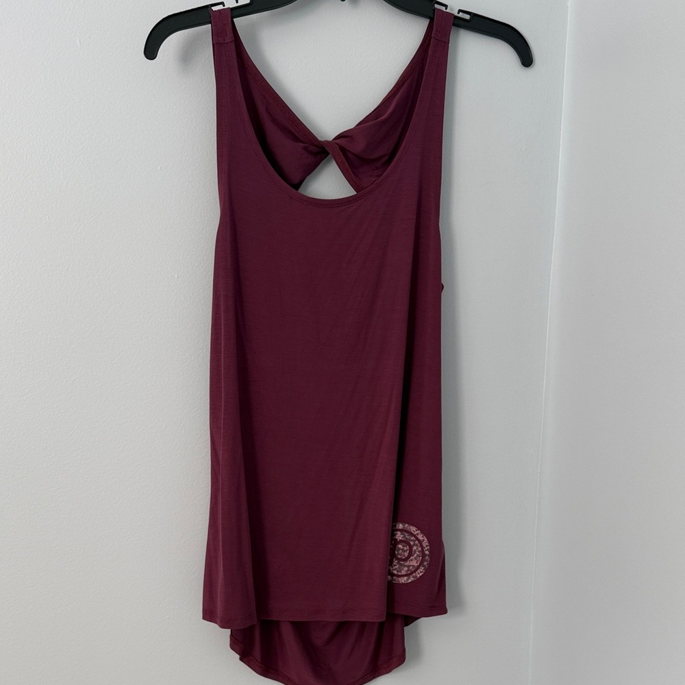 Pure Barre by Tavi, Plum Tank Top with Open Back, Size Small